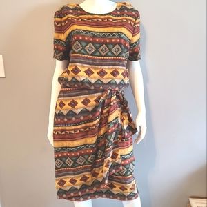 Boho Tribal Vintage Wrap Dress size 14